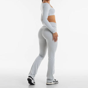 กางเกงเลกกิ้งเอวยางยืดสำหรับผู้หญิงกางเกงโยคะเซ็กซี่ไม่มีกางเกงกางเกงเลกกิ้งออกกำลังกายฟิตเนส - Product Image 4