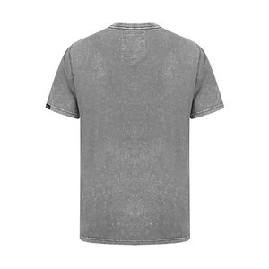 Camiseta de Hombre al por Mayor, Estilo Vintage con Lavado Ácido, Talla Grande, 100% Algodón, Estilo Hip Hop Urbano, Diseño Sólido, Corte Holgado - Product Image 4