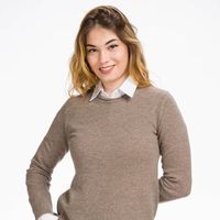 Pull en cachemire et laine mérinos pour femme Sharm, col rond, tricot plat, coupe ample, confortable, style italien décontracté, pour l'hiver