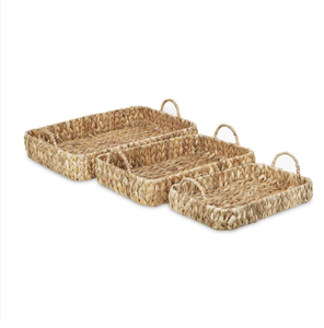 ถาดเสิร์ฟอาหารคุณภาพสูงแบบสานมือเป็นมิตรต่อสิ่งแวดล้อมถาดเสิร์ฟผักตบชวาเกรดพาณิชย์สำหรับตกแต่งห้องครัว - Product Image 3