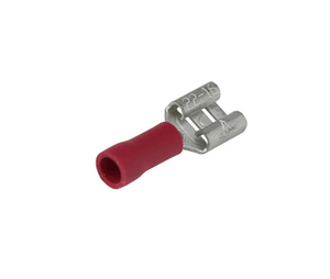 Scatola da 10 terminali femmina isolati rossi da 0,5 a 1,5 mm 6,35 mm. . (Electro DH 10.916/6.3/R/BOX) - Product Image 1