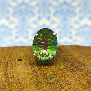 แหวนพลอยบุษราคัมสีเงินสเตอร์ลิง925ทันสมัยหินรูปไข่เรียบเนียนสวยงามทันสมัยสำหรับงานแต่งงานและปาร์ตี้ - Product Image 2