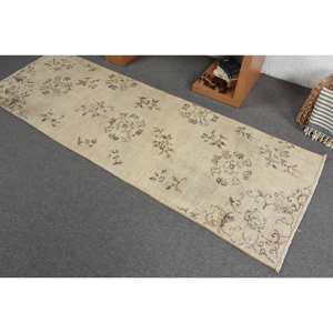 Clásico Beige marrón 2,8X7,9 pies hecho a mano de piel de lana alfombra turca Rectangular Patchwork diseño para sala de estar dormitorio 4m látex - Product Image 4