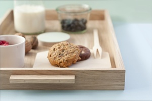 Bandeja para servir rectangular de madera con diseño de HOTEL, acabado Natural, tamaño estándar para el hogar y la boda, bandeja para servir comida hecha a mano - Product Image 5