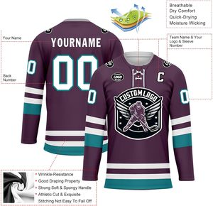 Uniformes professionnels de hockey sur glace maillots sublimés extensibles respirants personnalisés directs d'usine pour la compétition des jeunes et des adultes - Product Image 2
