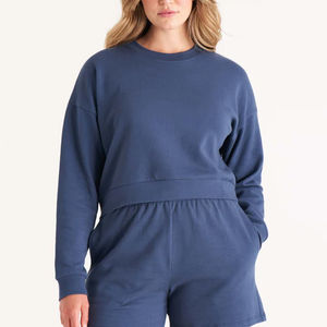 Sweat-shirt court pour femmes de qualité supérieure Sweat-shirt à capuche élégant pour fitness et style de rue Haut moderne court pour femmes OEM - Product Image 5