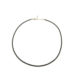 Collier de perles de pierres précieuses à facettes en spinelle noire naturelle de 2mm avec fermoir en argent Dernier cadeau de conception tendance pour ses femmes en ligne 2025 - Product Image 1