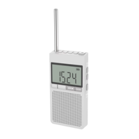 Récepteur radio de poche portable AM/FM avec affichage des fréquences réglables, haut-parleur intégré et fonctionnant avec 2 piles AAA
