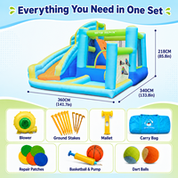 Château Gonflable Multifonctionnel avec Toboggan Aquatique et Zone de Saut – Vente en Gros