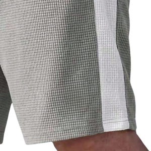 Shorts mi-longs pour homme en tricot gaufré doux, design color block avec bande latérale, cordon de serrage, élastique, décontracté, léger, séchage rapide, pour l'été - Product Image 3