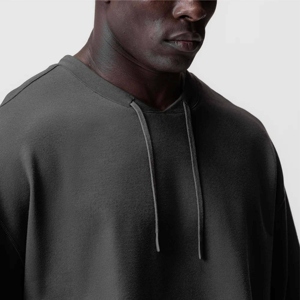 NOVEDAD DE VERANO 2025, camiseta de moda con cuello redondo para hombre, camiseta de secado rápido de Color sólido, holgada, informal, de manga corta, de punto, en Stock teñido liso - Product Image 3