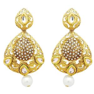 Jheel Stone Boucles d'oreilles pendantes en perles plaquées or 2900229B Bijoux en perles de luxe - Product Image 1
