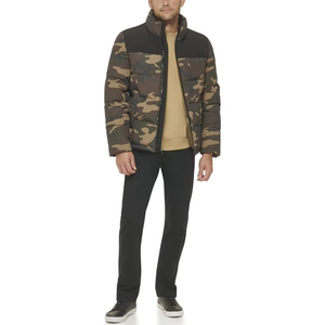 OEM abajo abrigo de los hombres de tendencia de cara brillante con capucha corta gruesa abajo chaqueta de invierno bombardero brillante chaqueta acolchada de los hombres - Product Image 3