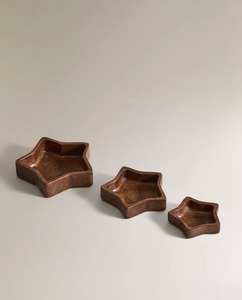 Ensemble de 3 bols en bois modernes en forme d'étoile - Product Image 6