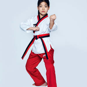 Durable 100% Cotton Fabric Traditional Taekwondo & Karate <b>Grappling</b> Dobok Uniform Breathable Custom Made Training for Kids - Product Image 2