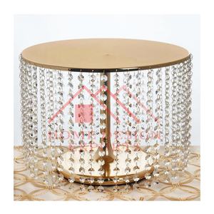 Soporte de pastel de oro con cadenas de cristal acrílico, decoración de fiesta de boda, colgante de cristal decorativo para pastel de cumpleaños - Product Image 1