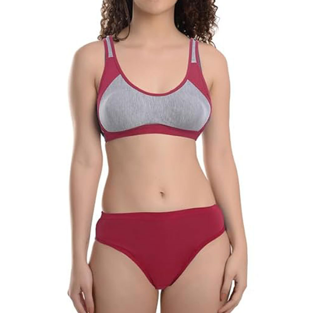 Women Sports Bra Set 3/4 Cup Adjustable Straps Wire Free Seamless Stretch Comfortable Fitness Underwear Soft Breathable