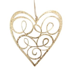 Coeur suspendu élégant en fer de Noël Design moderne en forme de coeur suspendu Idéal pour la maison Décoration de villa Décoration d'hôtel Décoratif - Product Image 1