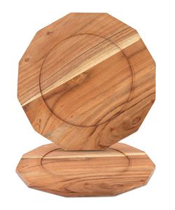 Juego de Platos Base de Madera Oscura, Plato Redondo Rústico de Madera para Cena, Plato Base Marrón para Mesa, Mantel Individual Rústico para Restaurante, Hotel, Catering - Product Image 6