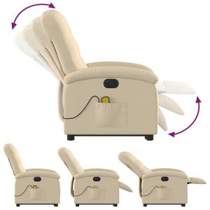 DOORSTEP DELIVERY Cream Fabric <b>Electric</b> Stand Up Massage <b>Recliner</b> <b>Chair</b> New - Product Image 2