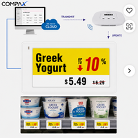 Platform Poster Digital E-ink Sinkronisasi Batch Cloud Indoor COMPAX, Gateway Nirkabel untuk Merchandising Produk Susu, Garansi 2 Tahun
