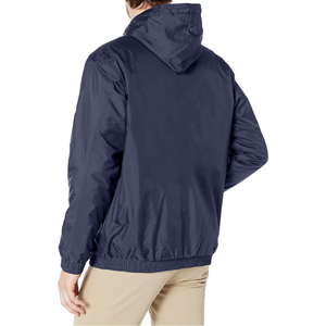 Blouson bomber vert à capuche pour homme, coupe-vent, fermeture éclair, décontracté, été, polyester, logo avant, service OEM - Product Image 4