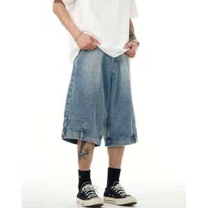 Pantalones cortos de algodón Hip Hop para gimnasio de tendencia de verano, pantalones cortos vaqueros holgados, ropa informal para hombre, pantalones cortos más cómodos, estilo único - Product Image 4