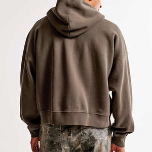 Offre Spéciale personnaliser Logo acide lavé solide conception sweats à capuche pour hommes meilleure vente tissu à séchage rapide haute rue Style hommes sweats à capuche - Product Image 2