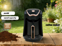 Cafetera Eléctrica Automática Programable de Doble Taza para Café Turco, Cafetera Doméstica de Goteo de Plástico, Eficiente en Consumo de Energía