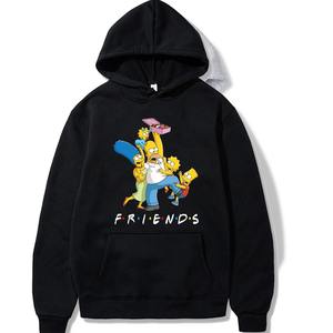 Bart Simpson FRIENDS Sudaderas gráficas Otoño Dibujos animados Hombres Sudaderas con capucha Casual Street Hombres Mujeres Algodón Fleece Pullover Con capucha - Product Image 1