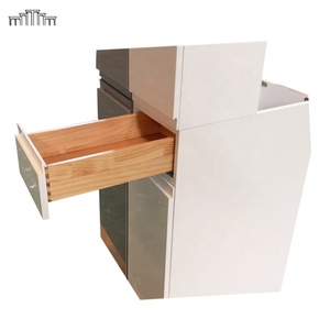 Nueva tendencia PET Alto brillo Superposición completa Puerta de losa Estructura sin marco europea RTA Armarios de base de cocina Unidades para apartamento - Product Image 4