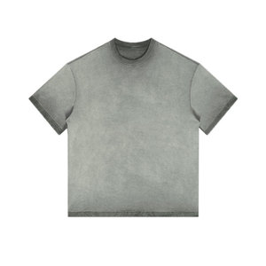เสื้อเชิ๊ตผู้ชายลายกรดฟอกสีแบบวินเทจเสื้อยืดเปิดไหล่โอเวอร์ไซส์ธรรมดาโอเวอร์ไซส์ - Product Image 4