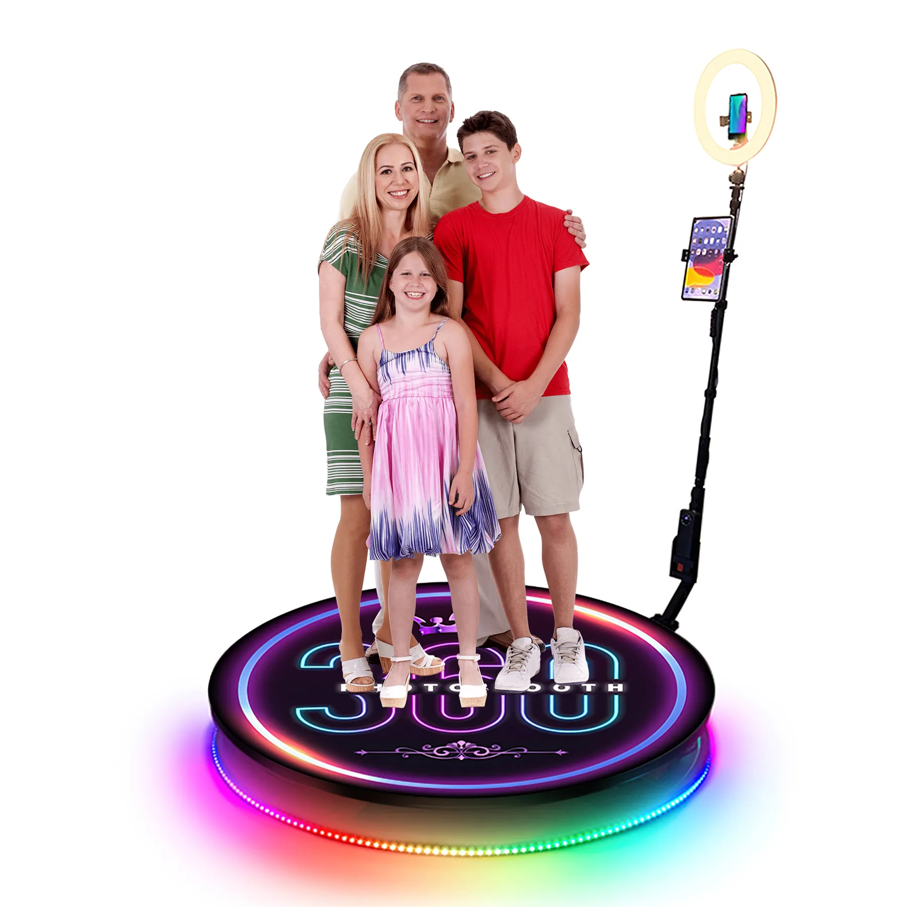 68Cm 80Cm Standaard Groothandel 3d Graden 360 Videocabine Photobooth Spin Magische Spiegel 4 Persoons Foto 360 Fotocabine