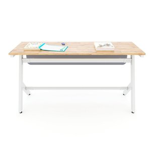 YARIS 03 Modern School Furniture Double <b>Study</b> <b>Desk</b> with Rubberwood Top and Powder-Coated Iron Legs PSD007 - Product Image 3