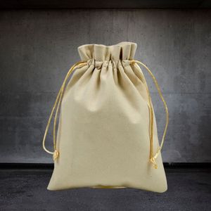 100% Cotton <b>Drawstring</b> Pouches Rope Handle Eco-Friendly Reusable Fabric for DIY Projects Travel Exhibition Gift Storage Bulk - Product Image 4