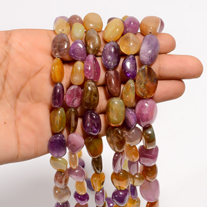 Cuentas de zafiro, cuentas lisas caídas de zafiro múltiple, cuentas de piedras preciosas de zafiro multicolor, cuentas de zafiro para la fabricación de joyas - Product Image 2