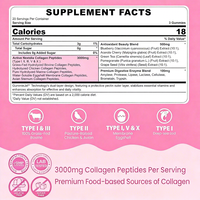 Complexe de collagène en gommes 3000mg Peptides de types I, II, III, V, X, Enzymes digestives, Mélange antioxydant, Éclaircissement de la peau, Beauté