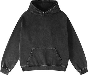 Sudadera con capucha extragrande de algodón para hombre, estilo holgado, con hombros caídos, lavado ácido, bordada, con logo personalizado, venta al por mayor - Product Image 1