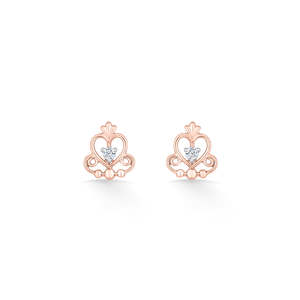 ต่างหูแบบติดเพชรและทองคำ Royal Affection สำหรับผู้หญิง - Product Image 3