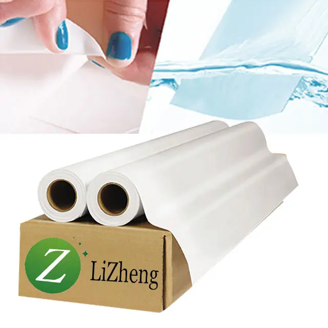 Lizheng Polipropilena pp bahan kertas glossy inkjet dasar air pp gulungan kertas sintetis matte pp kertas sintetis
