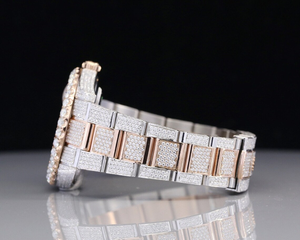 Alta calidad VVS Clarity Moissanite Diamond Watch Zafiro Dial Ventana Esqueleto Amarillo helado Estilo Pantalla analógica Nuevo - Product Image 3