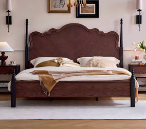 โครงเตียงไม้แอชธรรมชาติสไตล์ยุโรปสำหรับห้องนอน - Product Image 1