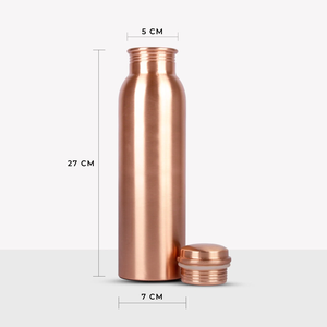 Bouteille d'eau en cuivre à bienfaits ayurvédiques, best-seller, 1000 ml, écologique, couleur et logo personnalisés, bouteilles d'eau pour la salle de sport, couvercle - Product Image 1