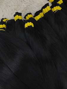 Extensiones de cabello humano liso negro azabache a granel VIP Venta al por mayor Proveedor de precio Cabello Remy de seda plana 100g VQ Cabello - Product Image 4