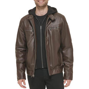 Chaquetas de hombre de invierno con cuello levantado de Letterman personalizadas de tela de lona bordada de alta calidad de fabricante OEM - Product Image 1