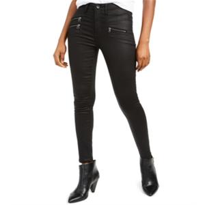 Jeans Skinny Neri da Donna Kendall Kylie con Cerniera e Tasche, in Denim Traspirante con Stampa Fantasia, Stile Dritto, Taglia XL, Vita Scura - Product Image 1