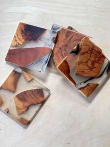 Design de luxe meilleur sous-verre en bois d'acacia en résine époxy fait à la main en bois boisson thé sous-verre de l'Inde par l'artisanat de qualité - Product Image 2