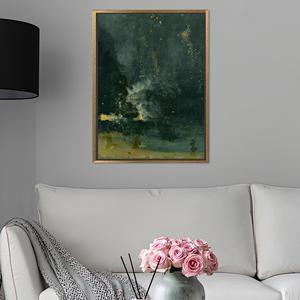 Impression sur toile d'art giclée James McNeil Whistler Dark - Décoration murale de reproduction, encadrée en or - Product Image 1