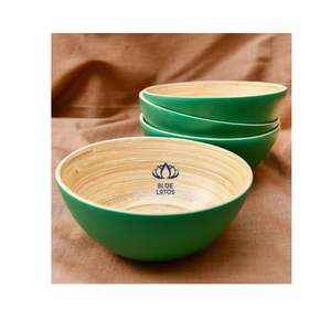 ชุดภาชนะอาหารจากไม้ไผ่ทอมือโดยช่างฝีมือท้องถิ่น ชุดภาชนะอาหารจากไม้ไผ่ที่เป็นมิตรกับสิ่งแวดล้อม - ชามงานฝีมือที่ยั่งยืนในหลากหลายขนาดและสี - Product Image 1