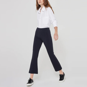 2025 personnalisable 100% coton pantalon évasé pour femmes taille haute motif droit Flare bas pantalon pantalon décontracté brodé - Product Image 3